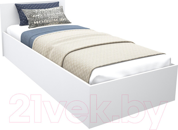 Изображение товара Односпальная кровать МДК КР9 80x200/700x952x2032 (белый)