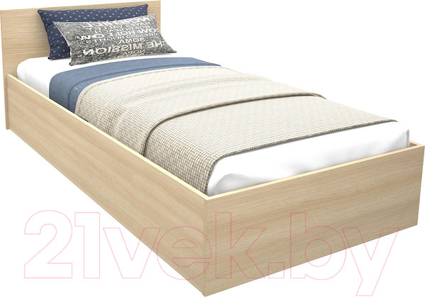 Изображение товара Односпальная кровать МДК КР10 100x200/700x1052x2032 (дуб млечный)