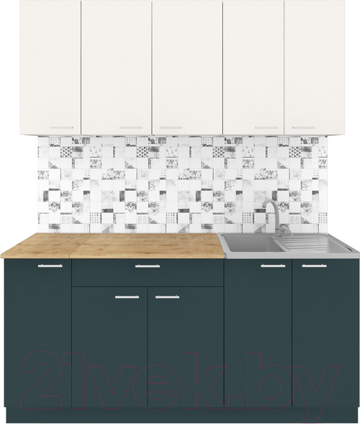 Изображение товара Кухонный гарнитур Агута Альфа 1.7 (бензин/сатин/дуб бунратти)