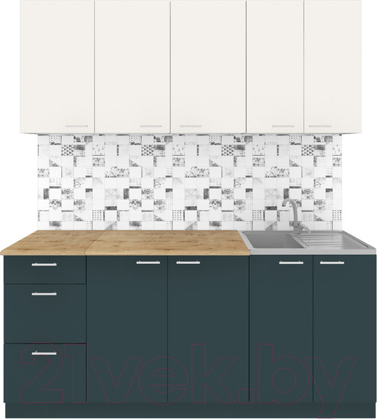 Изображение товара Кухонный гарнитур Агута Альфа 1.8 (бензин/сатин/дуб бунратти)