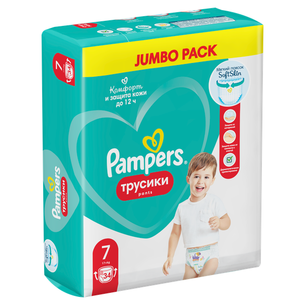 Изображение товара Подгузники-трусики детские Pampers Pants 7 (34шт)