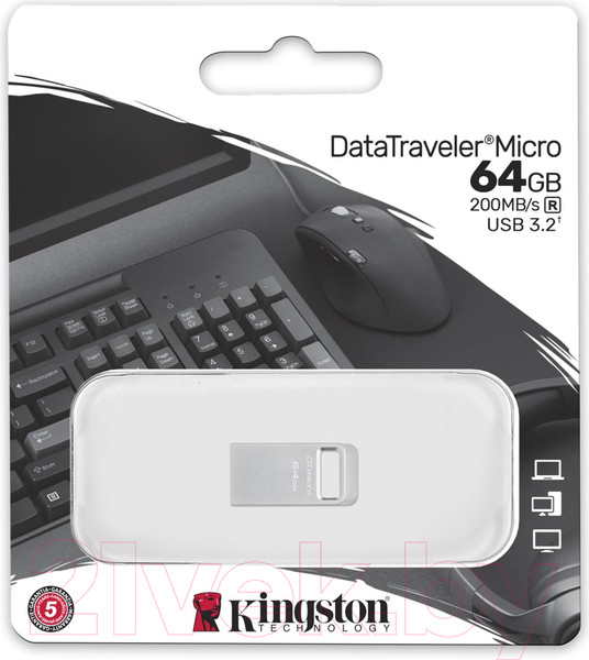 Изображение товара USB flash накопитель Kingston Data Traveler Micro 64Gb (DTMC3G2/64GB)