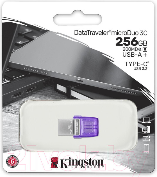 Изображение товара USB flash накопитель Kingston Data Traveler MicroDuo 256Gb (DTDUO3CG3/256GB)