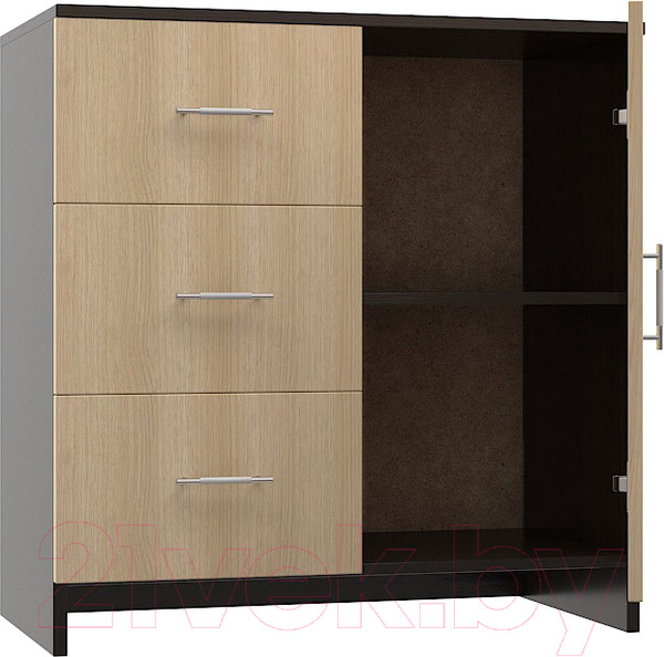 Изображение товара Тумба МДК КМ1Д с ящиками и дверками 820x800x418 (венге/дуб млечный)
