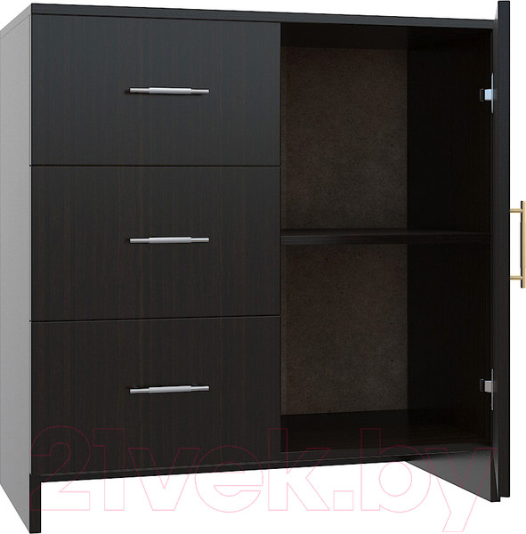 Изображение товара Тумба МДК КМ1Д с ящиками и дверками 820x800x418 (венге)