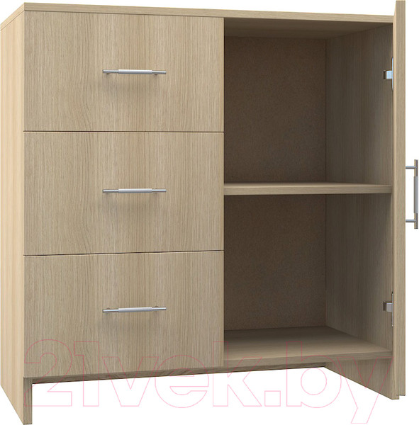 Изображение товара Тумба МДК КМ1Д с ящиками и дверками 820x800x418 (дуб млечный)
