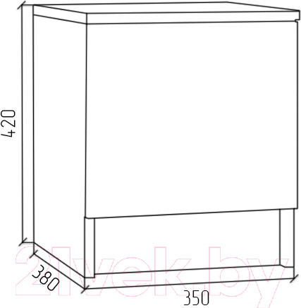 Изображение товара Прикроватная тумба МДК КМ3 420x350x380 (венге)