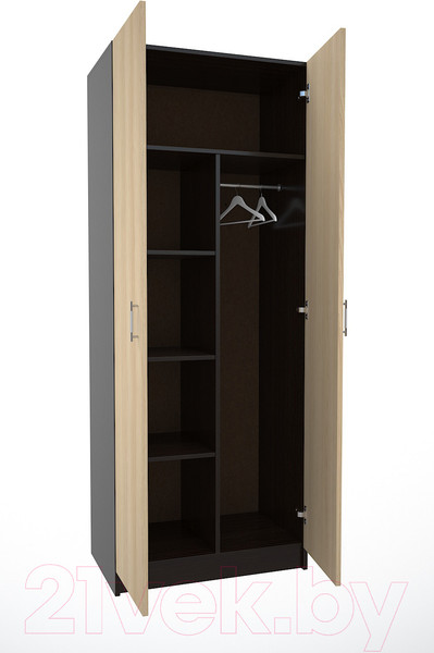 Изображение товара Шкаф МДК СК2 2-х створчатый 1980x800x490 (венге/дуб млечный)
