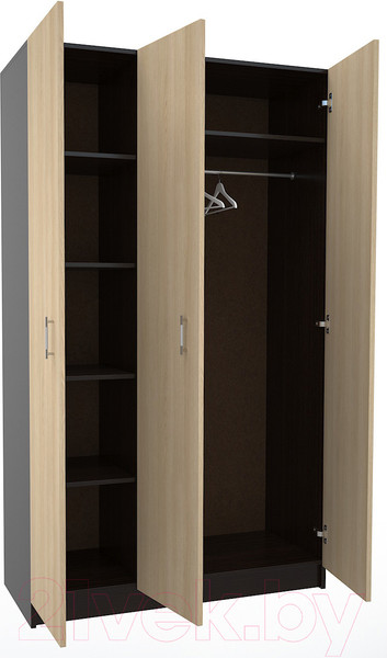 Изображение товара Шкаф МДК СК3 3-х створчатый 1980x1200x490 (венге/дуб млечный)