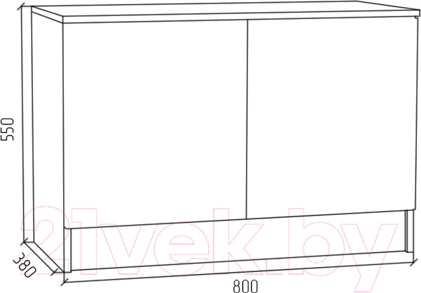 Изображение товара Тумба МДК ПРТ2 широкая 550x800x400 (венге)