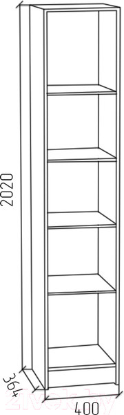 Изображение товара Стеллаж МДК ПРС1 открытый 400x364x2020 (дуб сонома)