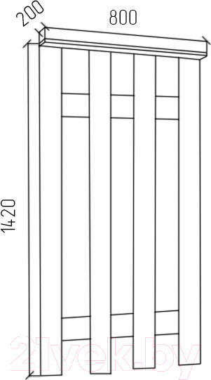 Изображение товара Вешалка для одежды МДК ПРВ1 4 крючка 1420x800x200 (венге)