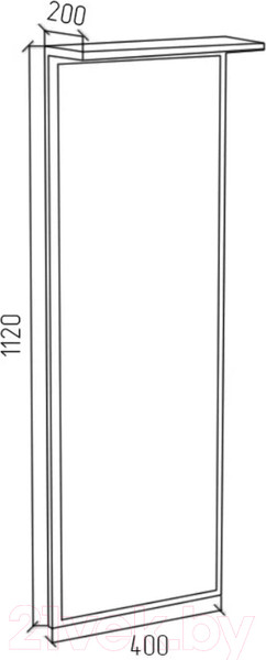 Изображение товара Зеркало МДК ПРЗ 400x1120x200 (дуб млечный)