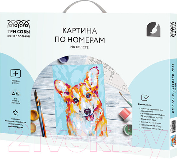 Изображение товара Картина по номерам Три совы Корги / КХ_44101