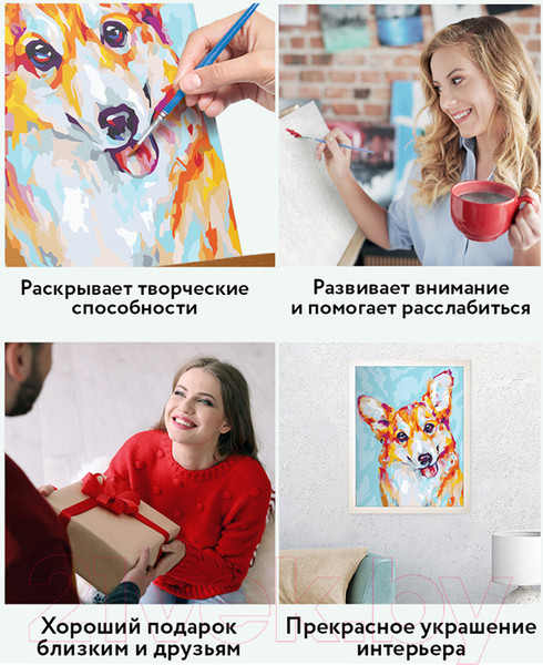 Изображение товара Картина по номерам Три совы Корги / КХ_44101