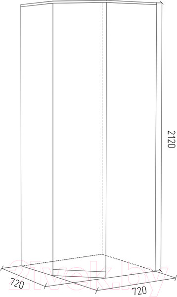 Изображение товара Шкаф МДК ГШУ угловой 2120x720x720 (венге/дуб млечный)