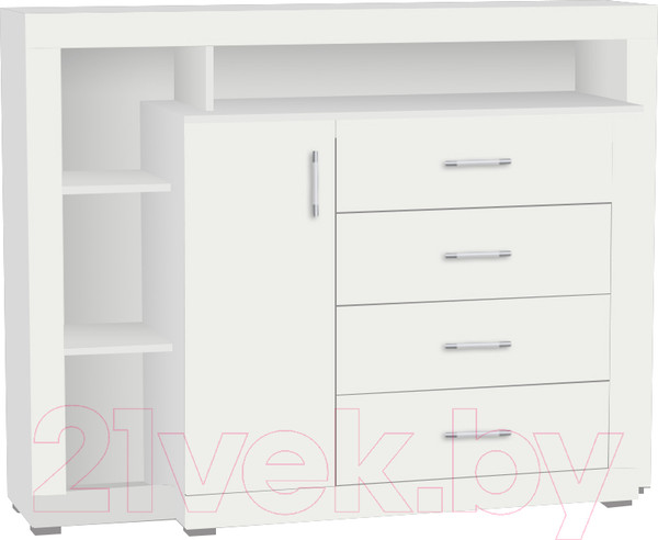 Изображение товара Тумба МДК ГТ5 под ТВ с полками 1044x1360x403 (белый)