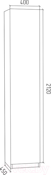 Изображение товара Шкаф-пенал МДК ГШБ бельевой 2120x400x450 (белый)