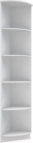 Изображение товара Стеллаж МДК ГШП угловой пристыковочный 2120x298x450 (белый)
