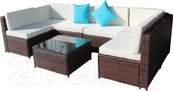 Изображение товара Комплект садовой мебели Garden Story Элеон / SFS025 (светло-бежевый/коричневый)