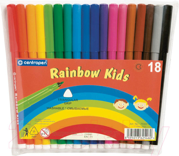 Изображение товара Фломастеры Centropen Радуга 7550/18 ET (18шт)