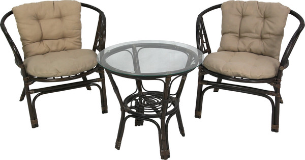 Изображение товара Комплект садовой мебели Garden Story Багамы Мини / CV-14C (бежевый/коньячный)