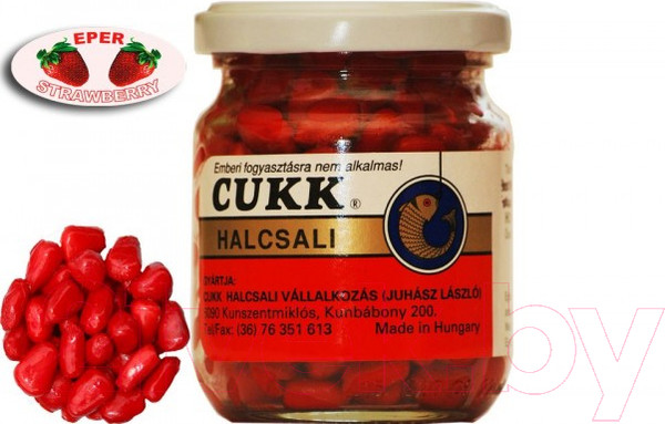 Изображение товара Насадка рыболовная CUKK Кукуруза сладкая Клубника / 4852 (220мл, красный)