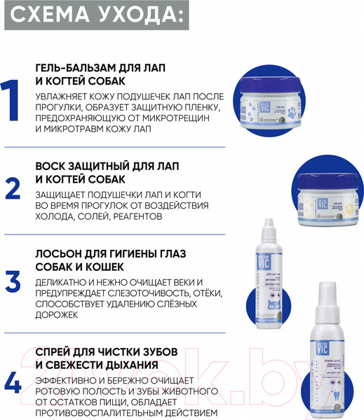 Изображение товара Бальзам для животных Doctor VIC Для лап и когтей собак (80г)