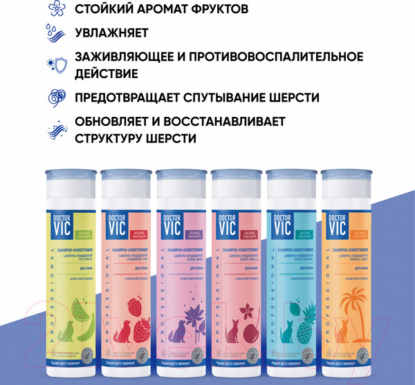 Изображение товара Шампунь для животных Doctor VIC Strawberry Tart для собак (250мл)