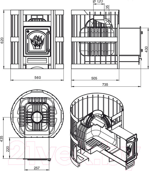 Изображение товара Печь-каменка Этна Стандарт 18 (ДТ-4)