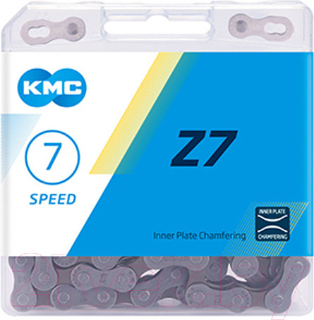 Изображение товара Цепь для велосипеда KMC Z7 116 звеньев (в боксе, с замком)