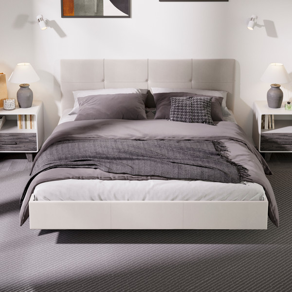 Изображение товара Двуспальная кровать ТриЯ Элис тип 1 с мягкой обивкой 160x200 (велюр бежевый)