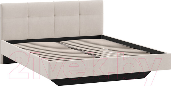Изображение товара Двуспальная кровать ТриЯ Элис тип 1 с мягкой обивкой 160x200 (велюр бежевый)
