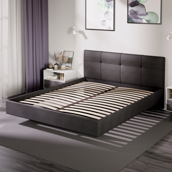 Изображение товара Двуспальная кровать ТриЯ Элис тип 1 с мягкой обивкой 160x200 (велюр графит)