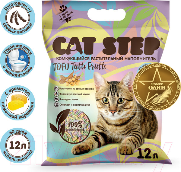 Изображение товара Наполнитель для туалета Cat Step Tofu Tutti Frutti / 20333014 (12л)