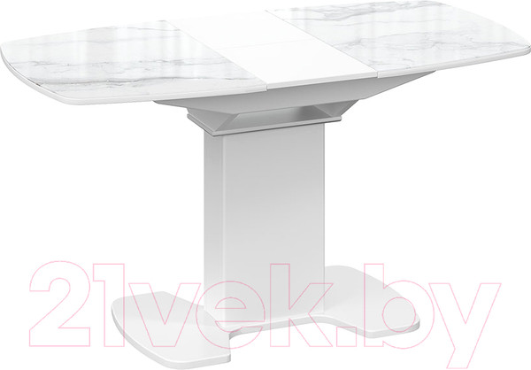 Изображение товара Обеденный стол ТриЯ Портофино СМ(ТД)-105.01.11(1) (белый глянец/стекло белый мрамор)
