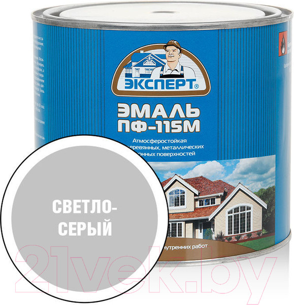 Изображение товара Эмаль Эксперт ПФ-115М Глянцевый (1.8кг, светло-серый)