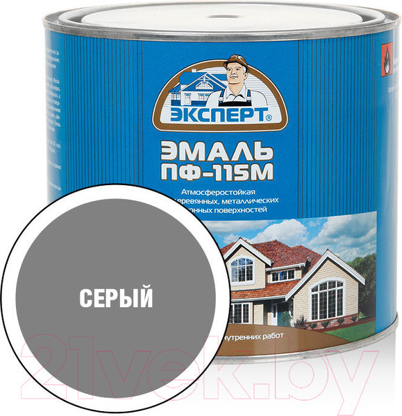 Изображение товара Эмаль Эксперт ПФ-115М Глянцевый (1.8кг, серый)