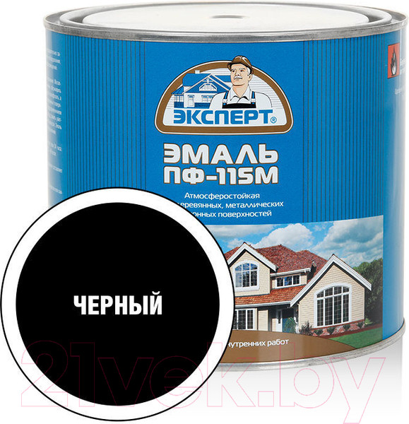 Изображение товара Эмаль Эксперт ПФ-115М Глянцевый (1.8кг, черный)