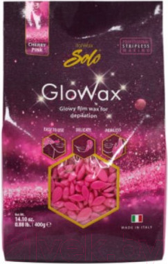 Изображение товара Воск для депиляции ItalWax Glowax Cherry Pink Вишня горячий пленочный в гранулах (400г)