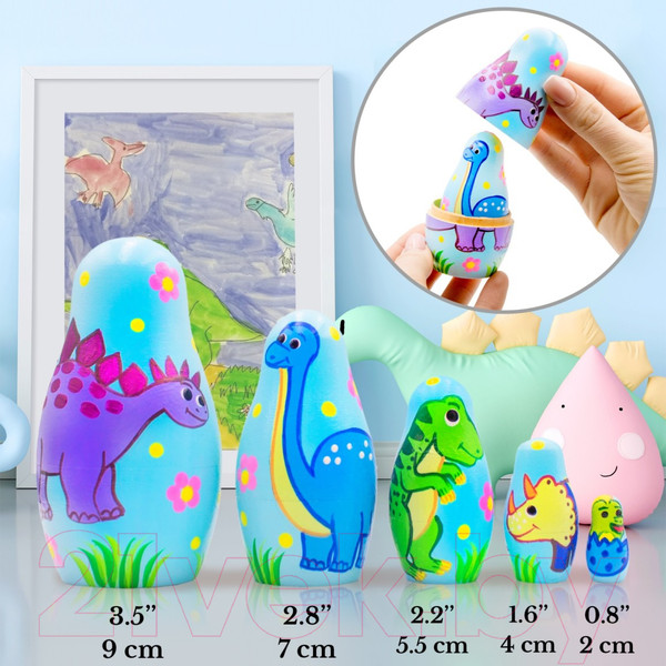 Изображение товара Матрешка сувенирная Брестская Фабрика Сувениров Динозавры 5303