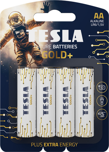 Изображение товара Комплект батареек Tesla Batteries Gold+ AA LR06 1.5V / 1099137206 (4шт)