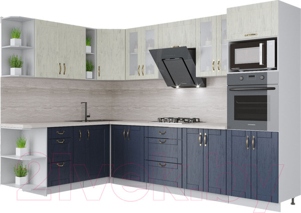 Изображение товара Кухонный гарнитур Интерлиния Мила Крафт 1.88x3.0 левая (дуб королевский/дуб снежный)