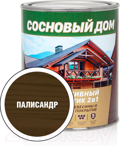 Изображение товара Защитно-декоративный состав Сосновый дом Палисандр (800мл)