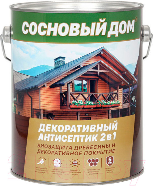 Изображение товара Защитно-декоративный состав Сосновый дом Орегон (2.7л)