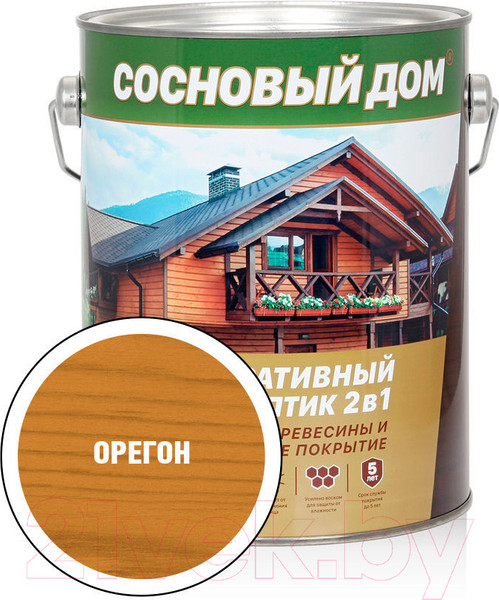 Изображение товара Защитно-декоративный состав Сосновый дом Орегон (2.7л)