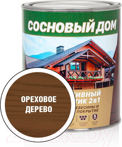 Изображение товара Защитно-декоративный состав Сосновый дом Ореховое дерево (2.7л)