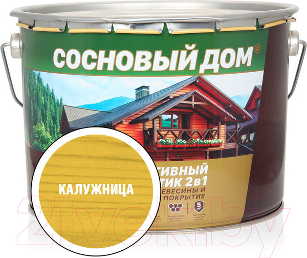 Изображение товара Защитно-декоративный состав Сосновый дом Калужница (9л)