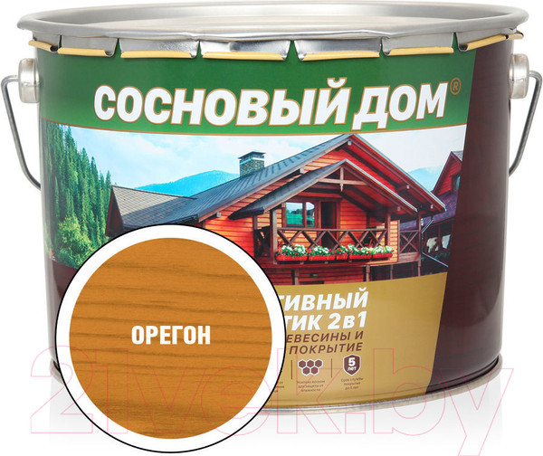 Изображение товара Защитно-декоративный состав Сосновый дом Орегон (9л)