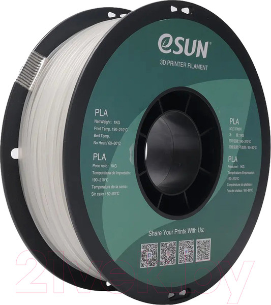 Изображение товара Пластик для 3D-печати eSUN PLA / т0025294 (1.75мм, 1кг, люминесцентный синий)